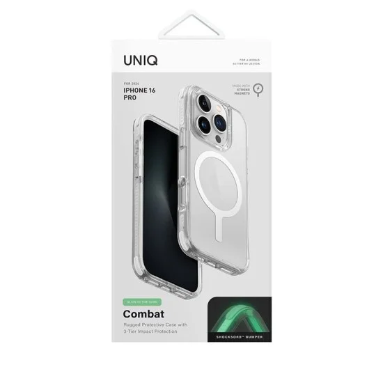 Cover Iphone 16 Pro Hybrid Magclick Charging Combat Uniq - White